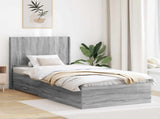 Bed Frame with Storage and Headboard Grey Sonoma 3414154