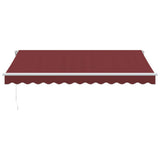 Manual Retractable Awning with LED Burgundy 350x250 cm 3214972
