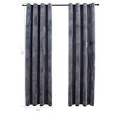 Blackout Curtains with Rings 2 pcs Anthracite 54"x95" Velvet 134815