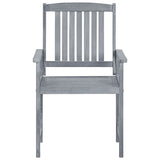 Garden Chair Set of 6 Grey Solid Acacia wood Standard Durable 3078205