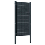 ZNTS Fence Gate PVC and Steel 100x204 cm Anthracite 145236