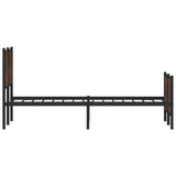 Metal Bed Frame without Mattress Brown Oak 160x200 cm 3301372