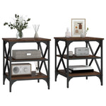 ZNTS Side Tables 2 pcs Brown Oak 40x42x50 cm Engineered Wood 825781