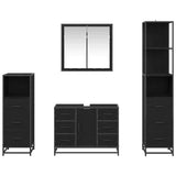 Bathroom Furniture Set 4 pcs Black Oak Engineered Wood 3402568