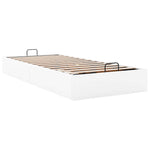 Ottoman Bed Frame without Mattress White Single Faux Leather 3310828