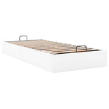 Ottoman Bed Frame without Mattress White Single Faux Leather 3310828