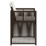 Garden Chairs with Cushions 4 pcs Brown Poly Rattan 364969