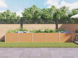 Garden Raised Bed Light Brown 400 x 80 x 77 cm Galvanised Steel 42017340
