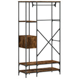 Clothes Rack with Shelves Smoked Oak Engineered Wood 847861