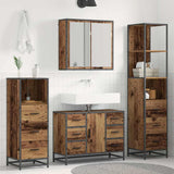 Bathroom Furniture Set with Door 3 pcs Old Wood Engineered Wood 3402381