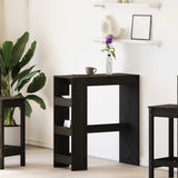 Bar Table with Racks Black Oak 90x40x103.5 cm Engineered Wood 868076