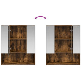 Bathroom Mirror Cabinet Smoked Oak 60 x 14.5 x 70 cm 889187