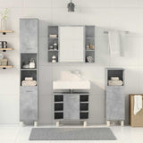 4 Piece Bathroom Furniture Set Concrete Grey Engineered Wood 3324850