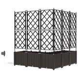 Garden Planter 5 pcs Brown 120 x 120 x 142 cm Plastic 42002833