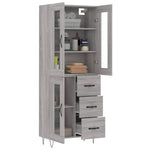 Highboard Grey Sonoma 69.5x34x180 cm Engineered Wood 3198631