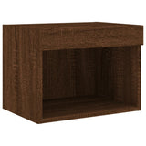 Bedside Cabinets with LED Lights Wall-mounted 2 pcs Brown Oak 837126