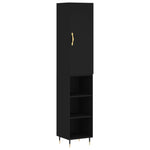 Highboard Black 34.5x34x180 cm Engineered Wood 3198962