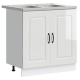 Kitchen Cabinet with Door Kalmar Glossy White 80 x 46 x 81.5 cm 3315003