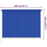 Outdoor Roller Blind 200x140 cm Blue HDPE 312842