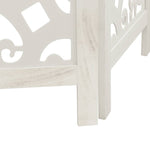 Room Divider 3 Panels White Solid Wood Paulownia 358736