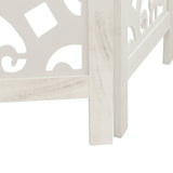 Room Divider 3 Panels White Solid Wood Paulownia 358736