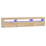 TV Cabinet with LED Lights Sonoma Oak 195x35x40 cm 3152740
