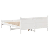 Bed Frame without Mattress White 140x190 cm Solid Wood Pine 855604