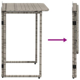 Folding Garden Table Grey 90x51x75 cm Poly Rattan 4108256
