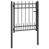 Fence Gate HORST Steel Black Lockable 42034069