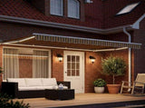 Manual Awning Frame with LEDs Yellow, Grey and White 5 x 3 m 3420697