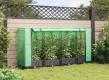 Raised Bed with Greenhouse Cover Rattan Look 160x40x123 cm 4015812