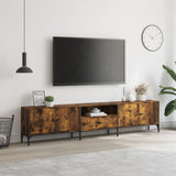 TV Cabinet with Drawer Smoked Oak 200x25x44 cm Engineered Wood 838990