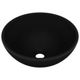 Luxury Bathroom Basin Round Matt Black 32.5x14 cm Ceramic 146975