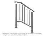 Matte Black Outdoor 2-Step Iron Handrail 19037788