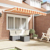 Retractable Awning Manual Multicolour Stripe 350x200 cm Fabric 3329685