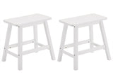 2pcs Pine Wood Saddle Seat Bar Stool White 53405809