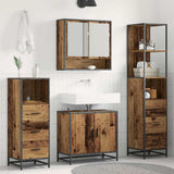 Bathroom Furniture Set with Door 4 pcs Old Wood Engineered Wood 3402509