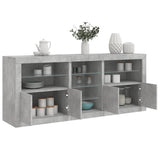 Sideboard with LED Lights Concrete Grey 162x37x67 cm 3209033
