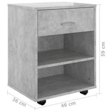 Rolling Cabinet Concrete Grey 46x36x59 cm Engineered Wood 808471