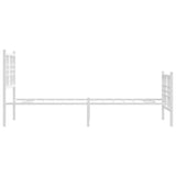 Metal Bed Frame without Mattress with Footboard White 80x200cm 376382