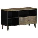 ZNTS TV Cabinet Black 80x33x46 cm Solid Wood Mango 4017809