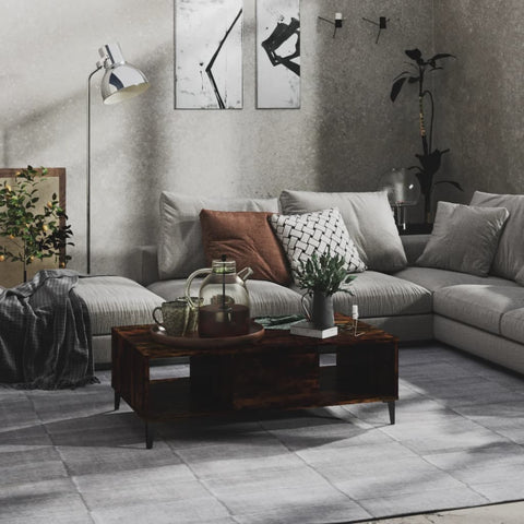 Coffee Table Smoked Oak 103.5x60x35 cm Engineered Wood 813179