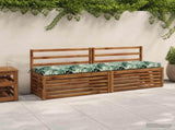 2-Piece Bench Cushions SOEST 2 pcs 100% Polyester Leaf Pattern 950055