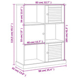 Bookcase VIGO 90x35x114.5 cm Solid Wood Pine 353181