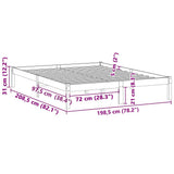 Bed Frame without Mattress 193x203 cm Solid Wood Pine King 822460