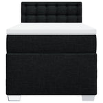 ZNTS Box Spring Bed with Mattress Black 90x200 cm Fabric 3285787