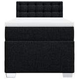 ZNTS Box Spring Bed with Mattress Black 90x200 cm Fabric 3285787