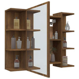 Bathroom Mirror Cabinet Brown Oak 80x20.5x64 cm Engineered Wood 815524