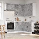 Kitchen Unit KALMAR 8 pcs Concrete Grey Engineered Wood 3438374