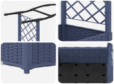 Raised Bed with Trellis and Roof Grey 204 x 40 x 141 cm PP 42032556